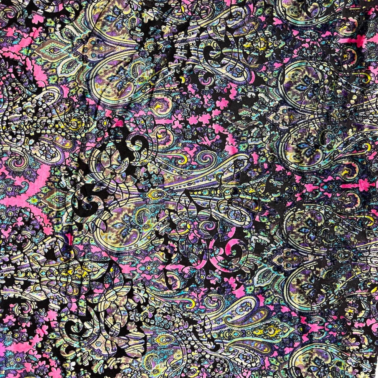 1 Yard Sur Multicolor Burnout Stretch Velvet Fabric 60 Inches Width